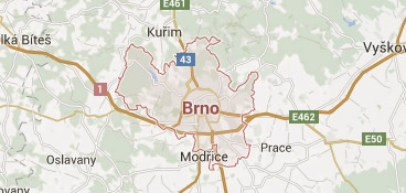 Mapa - pokrytí bezpečnostní agentura Brno